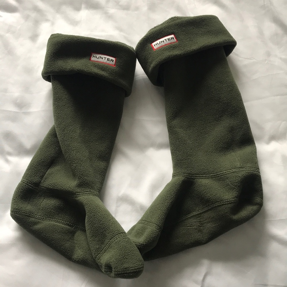 Green fleece hunter sock liners